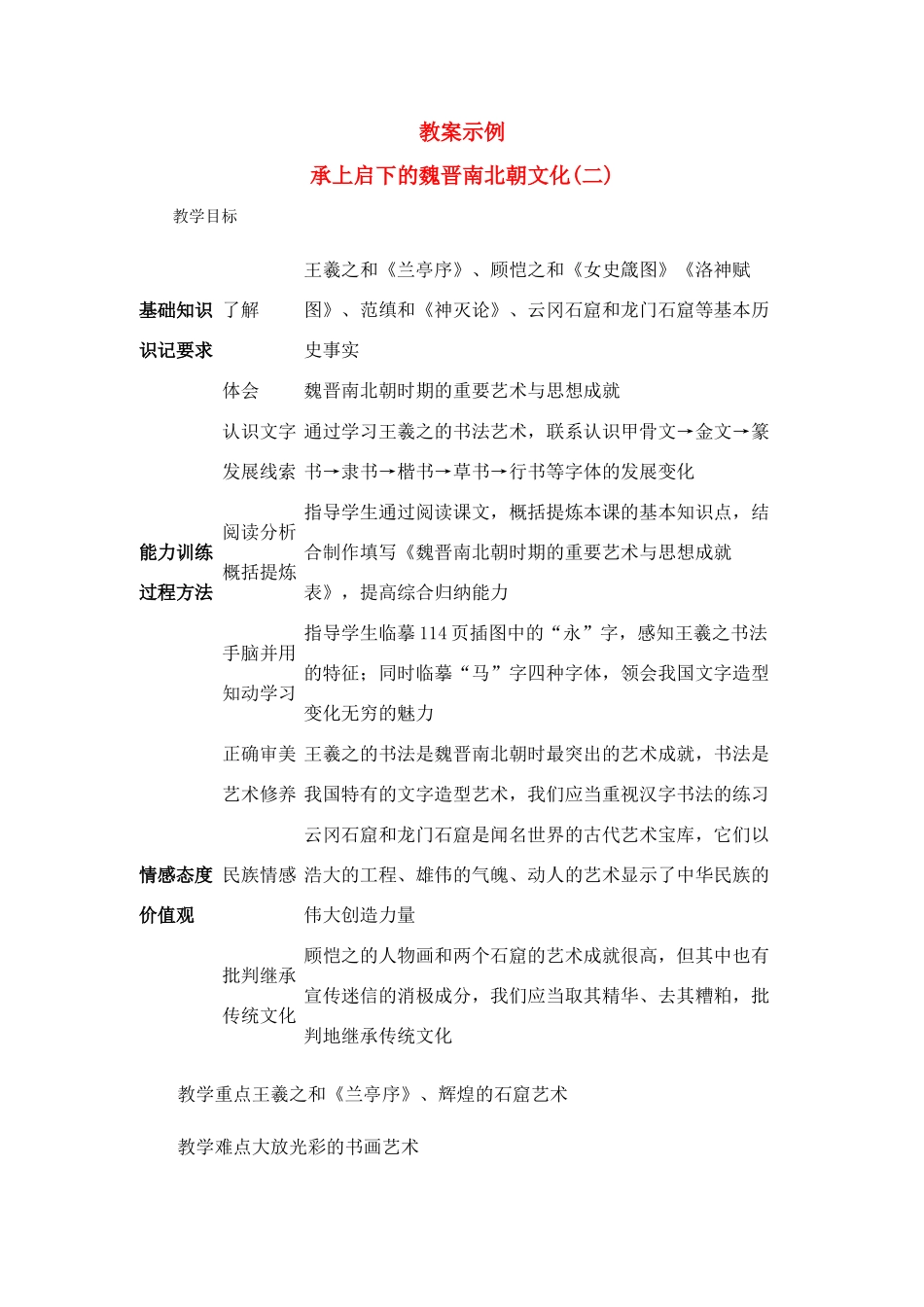 七年级历史第22课 承上启下的魏晋南北朝文化(二)3教案人教版_第1页