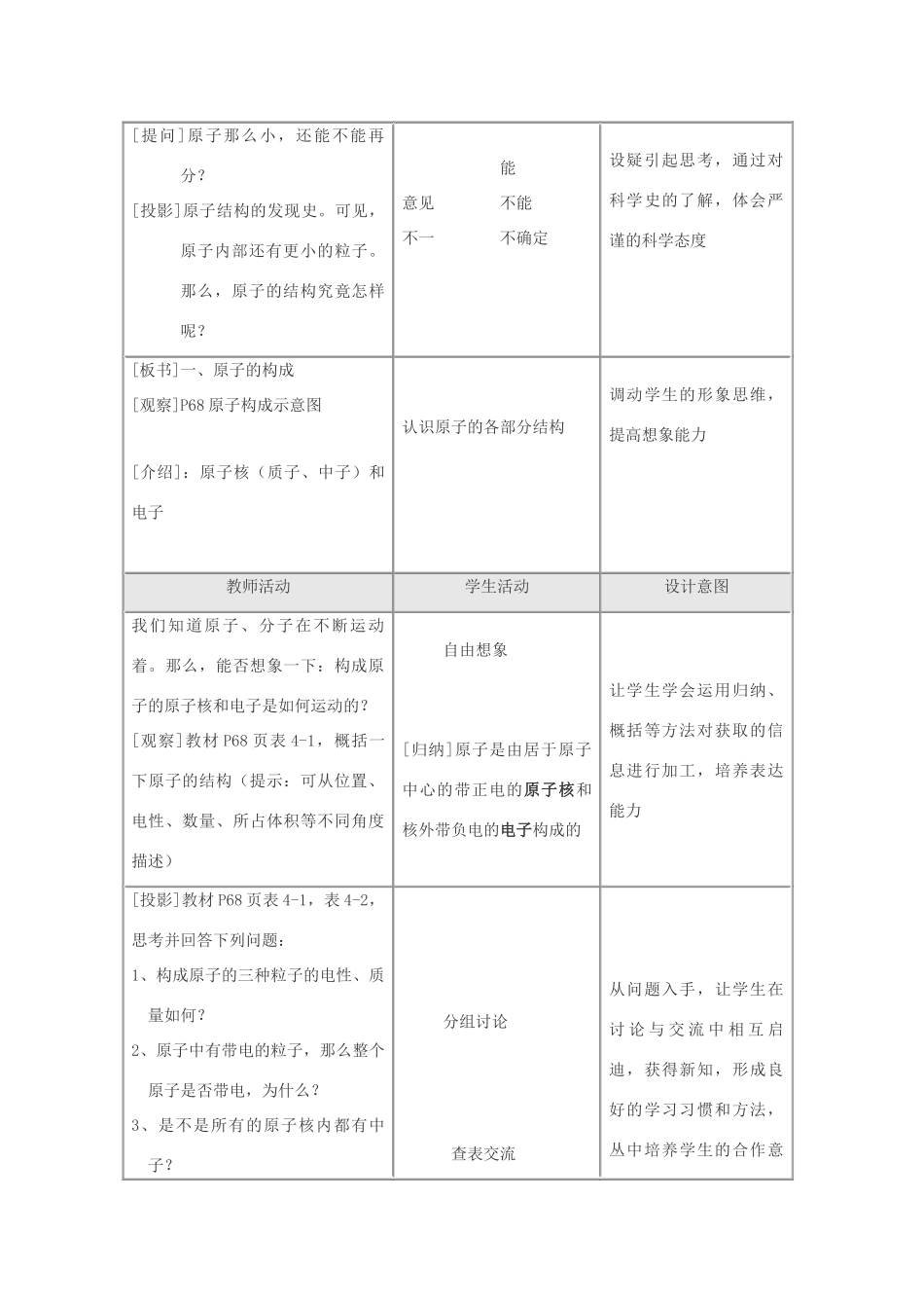 九年级化学上册 4.1原子的构成教案(2) 人教新课标版_第2页