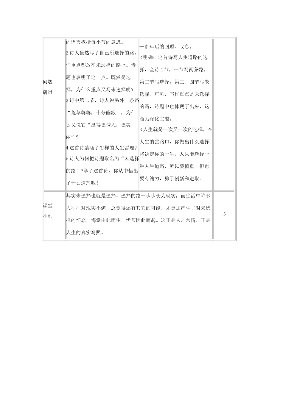 六年级语文下册 《未选择的路》教案 鲁教版_第3页