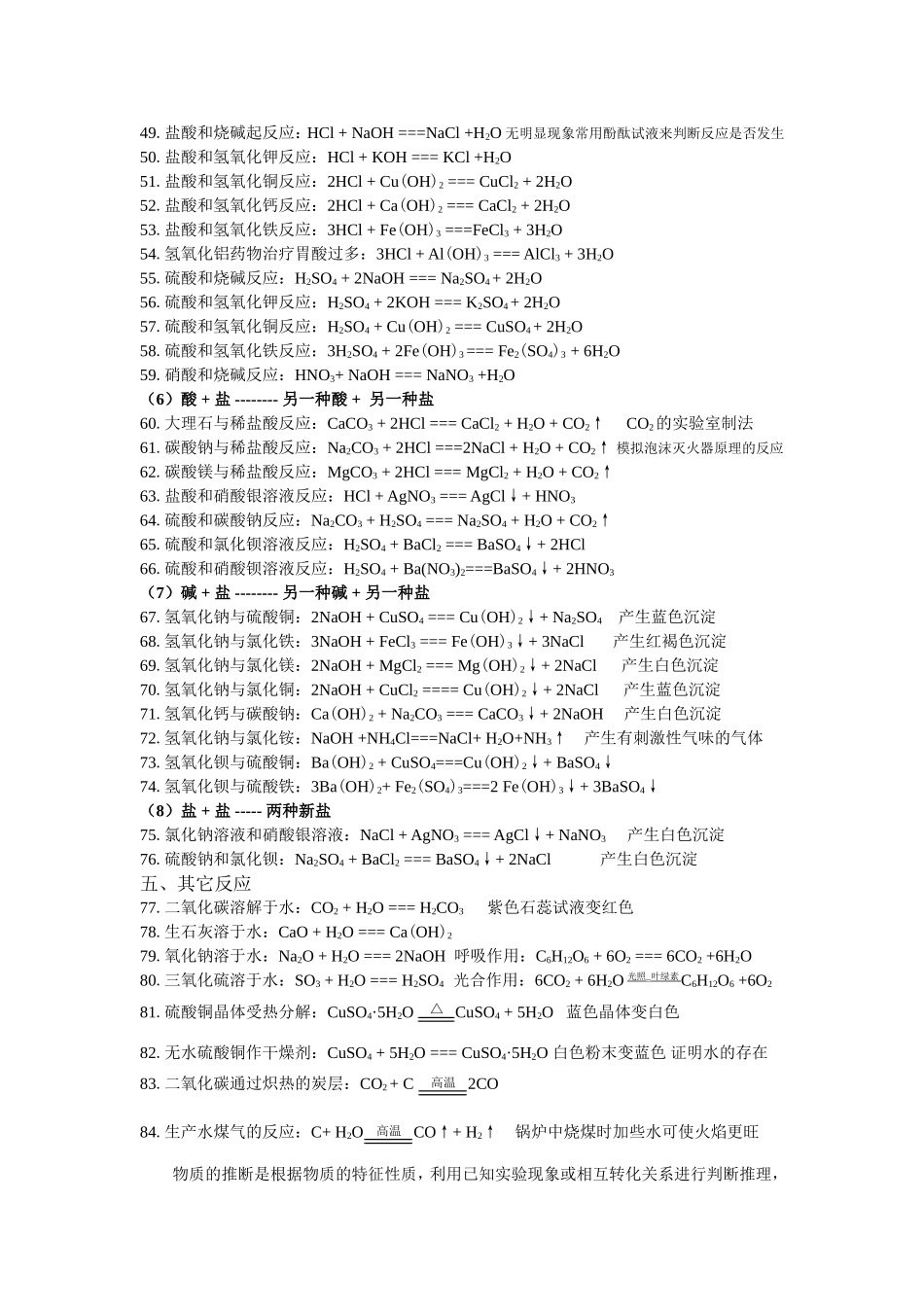 初中化学方程式汇总_第3页