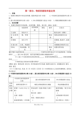 江苏省淮安中学高三生物总复习 -01实验物质提取鉴定类学案