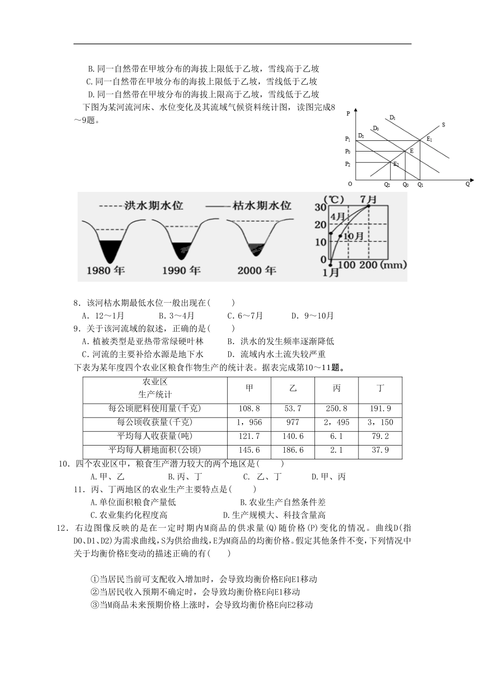 宁夏平罗中学2014届高三下学期第四次模拟考试文科综合试题-(2)_第2页