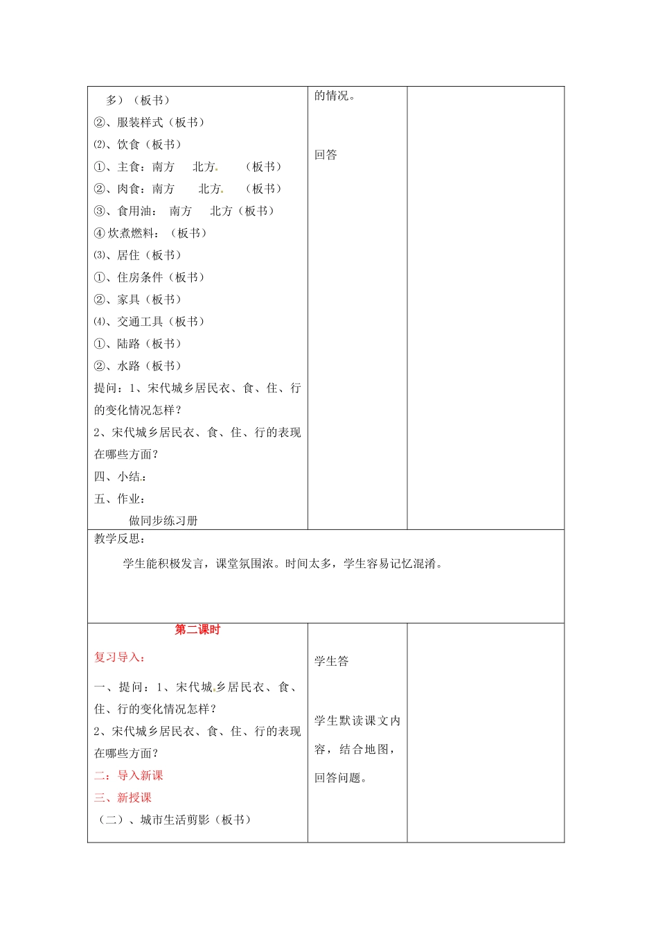 七年级历史下册 7.3《宋代的社会生活》教案 川教版_第2页