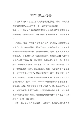 精彩的运动会