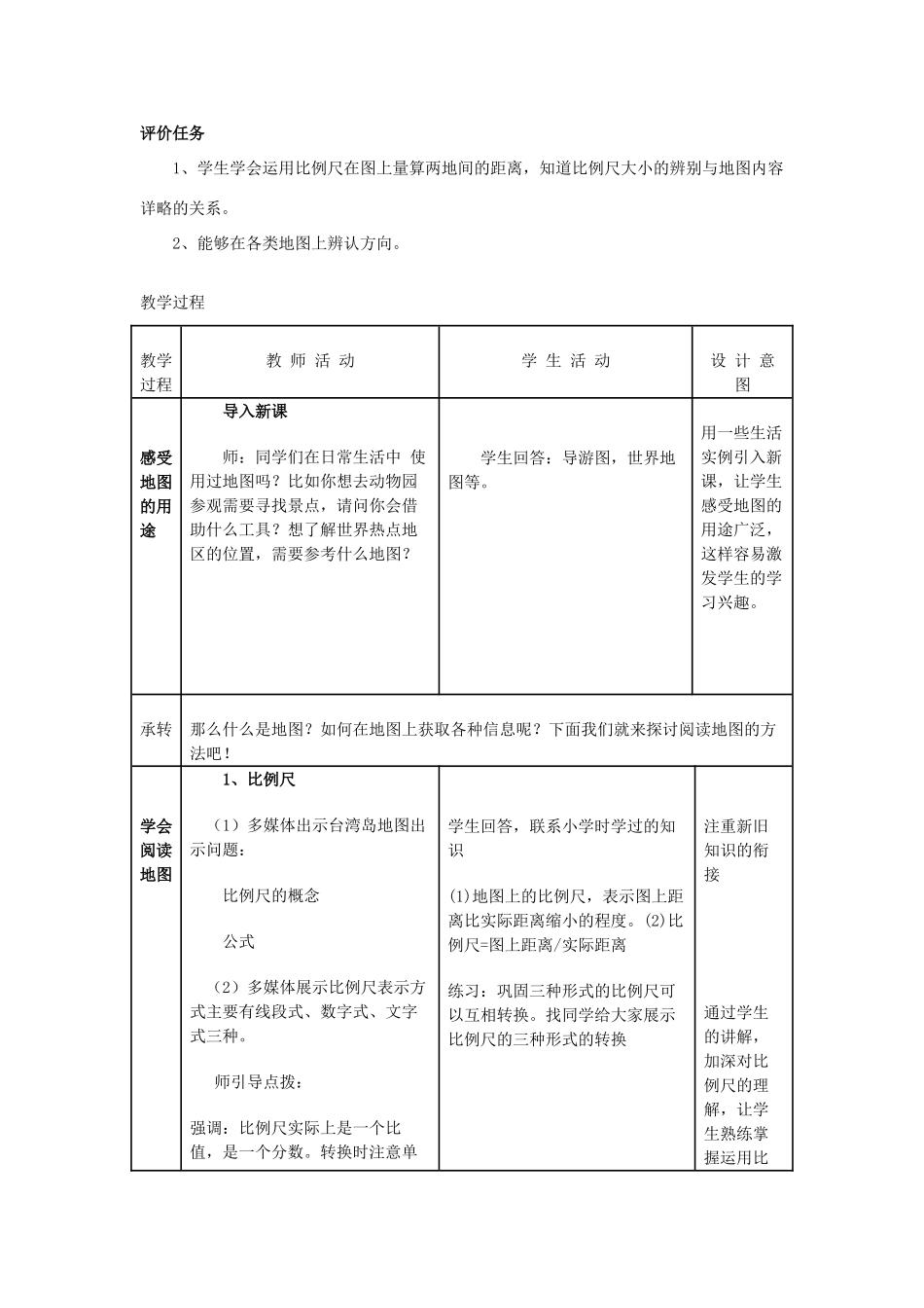七年级地理下册 1.3 地图的阅读教学设计 新人教版-新人教版初中七年级下册地理教案_第2页