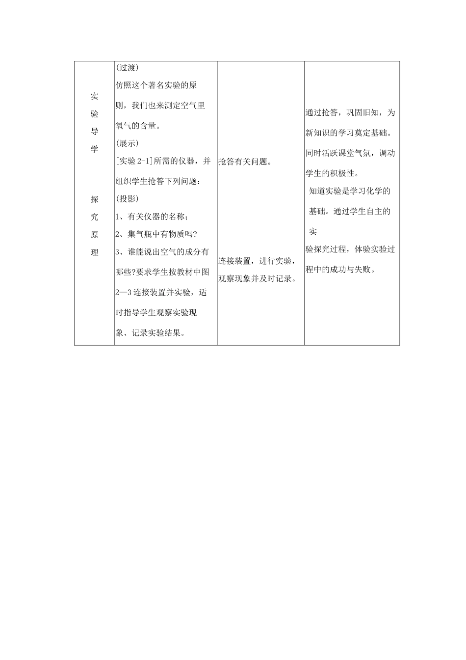九年级化学 2.1空气教案 人教新课标版_第3页