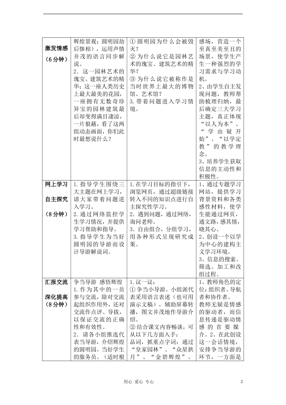 五年级语文上册 第七组 圆明园的毁灭教案 人教新课标版_第2页