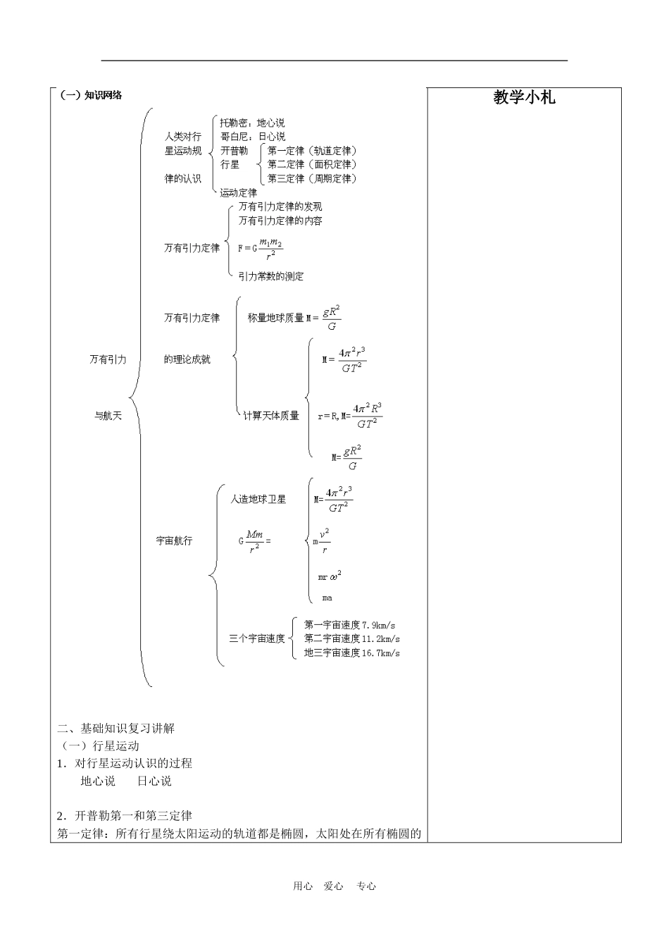 高中物理万有引力与航天章末总结人教版必修2_第2页