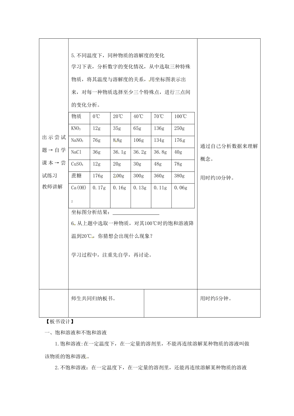 九年级化学 专题5单元3物质的溶解（1） 教案 湘教版_第3页