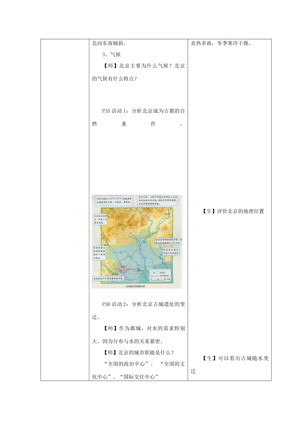 七年级地理下册 6.4《祖国的首都 北京》教案4 鲁教版五四制-鲁教版五四制初中七年级下册地理教案_第3页