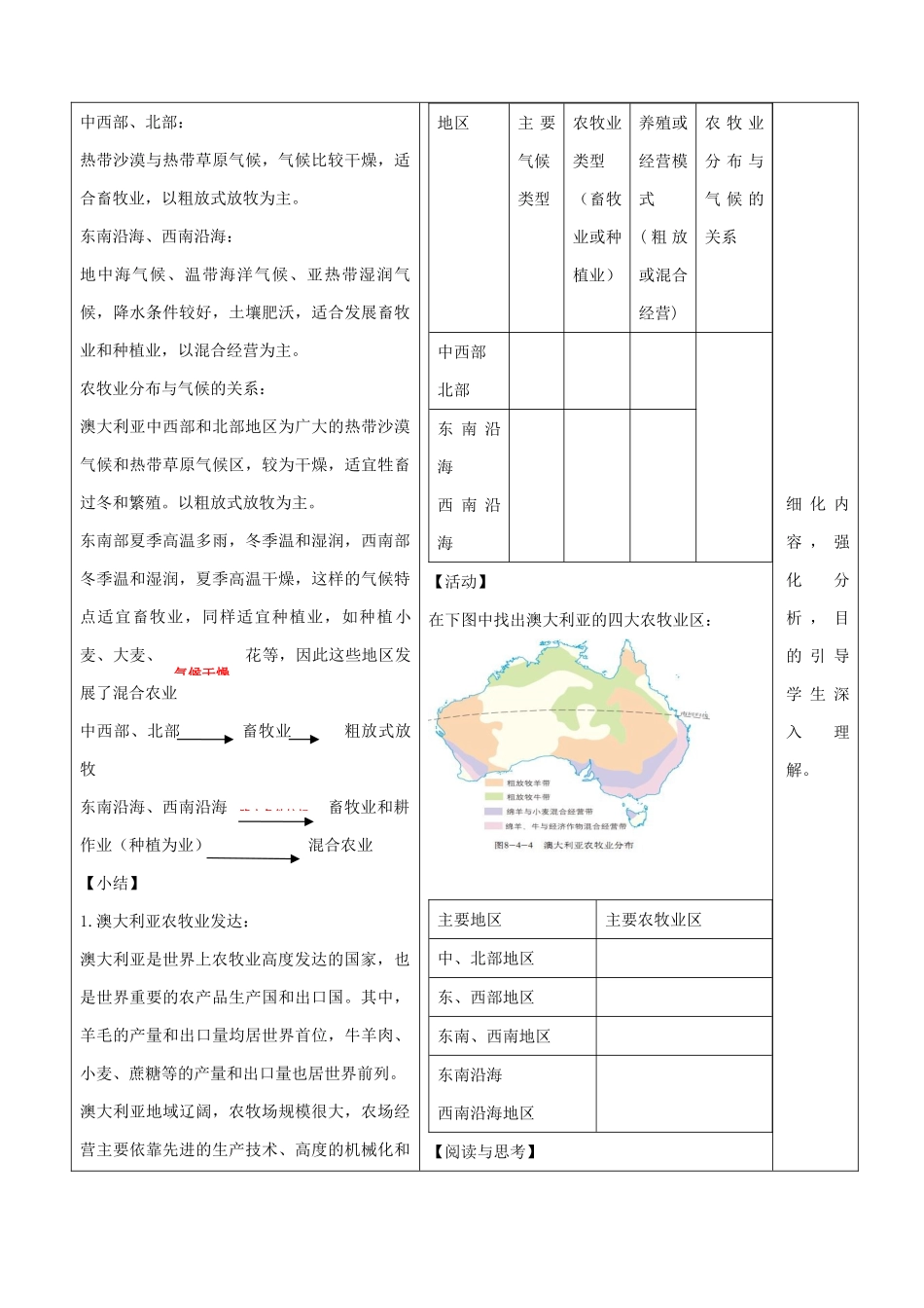 七年级地理下册 第八章 第四节 澳大利亚（第2课时）教案 （新版）商务星球版-（新版）商务星球版初中七年级下册地理教案_第3页