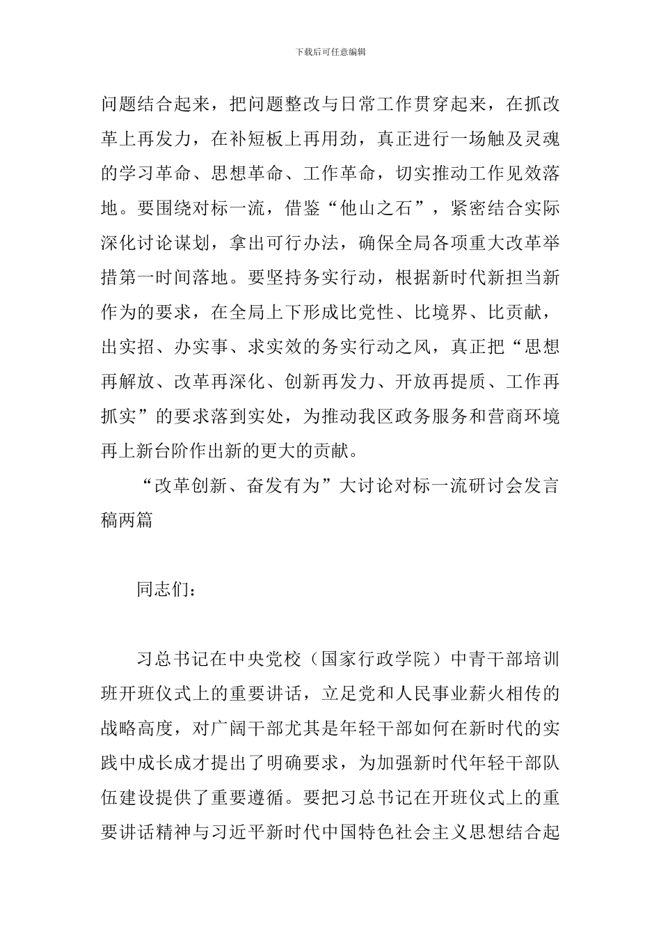 城区行政审批服务管理局对标一流述职评议会讲话稿及“改革创新、奋发有为”大讨论对标一流研讨会发言稿两篇_第2页