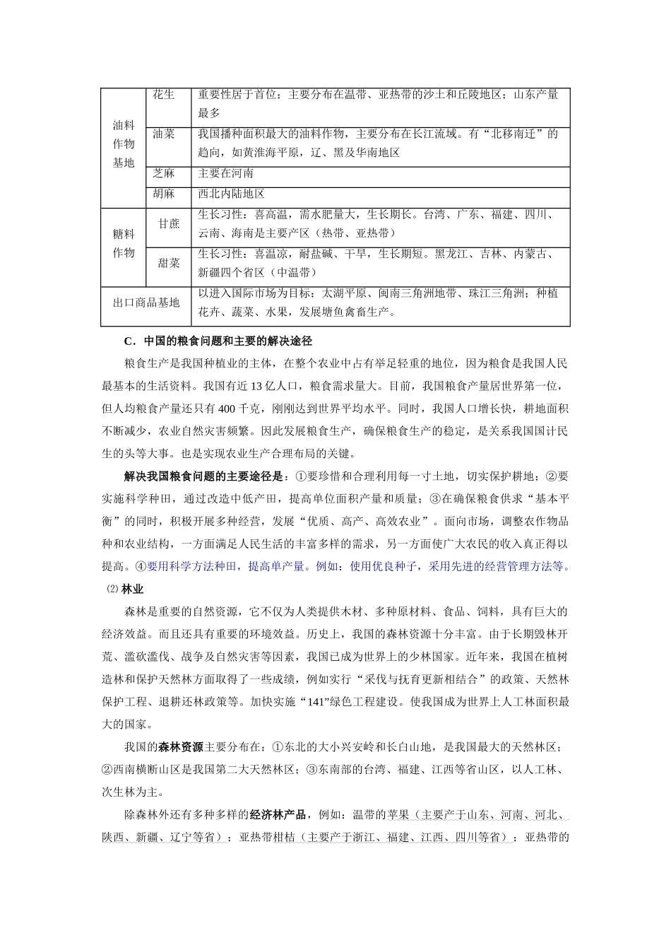 七年级地理下册 第三节 中国的农业和工业教案 新人教版_第2页