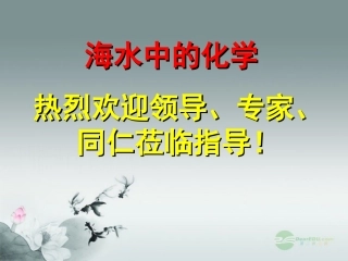 江苏省无锡市滨湖中学九年级化学下册《第十一单元 盐、化肥》海水中的化学课件 新人教版