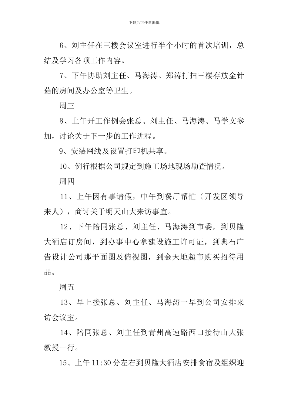 有关下周的工作计划_第3页