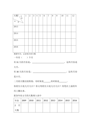 人教2011版小学数学三年级天数练习
