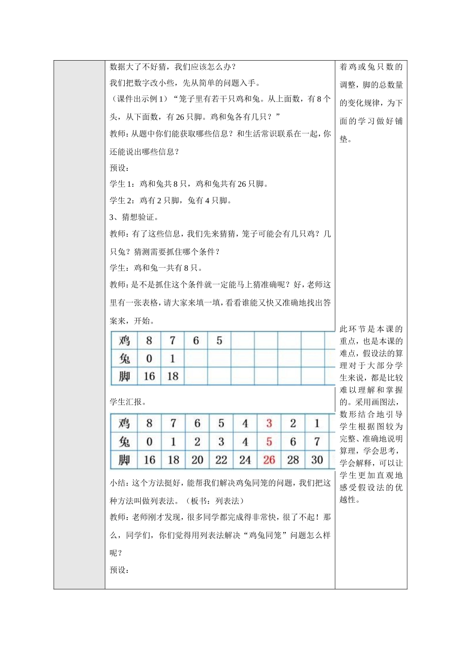 小学数学2011版本小学四年级鸡-兔同笼_第3页