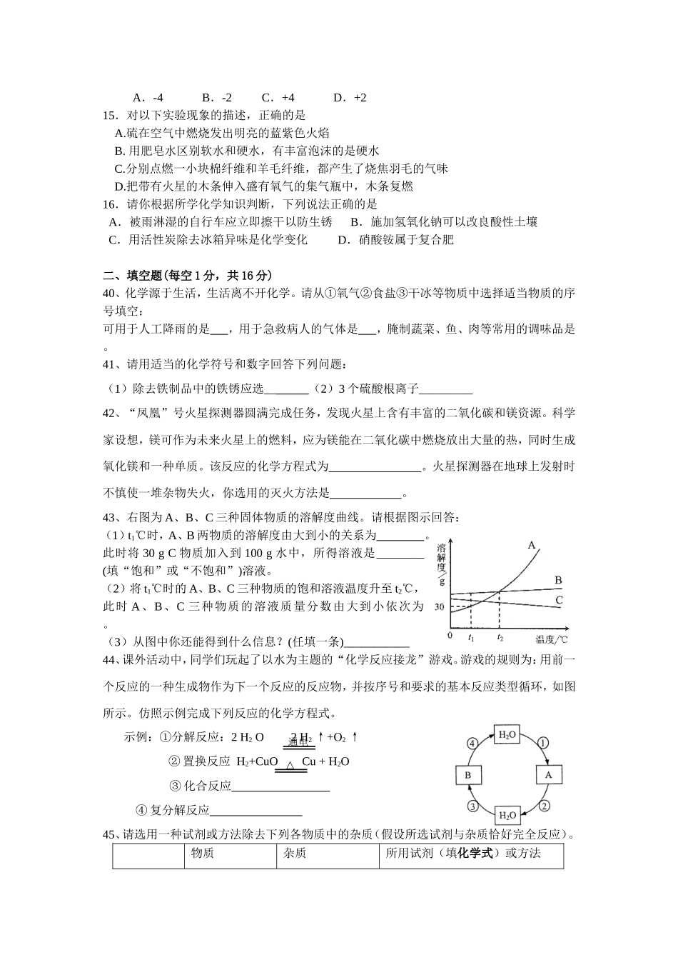 2010樊城适应考-化学_第2页