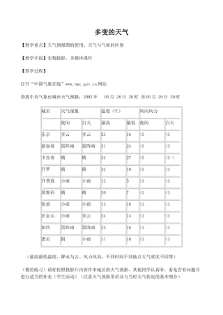 七年级地理多变的天气 3新人教版