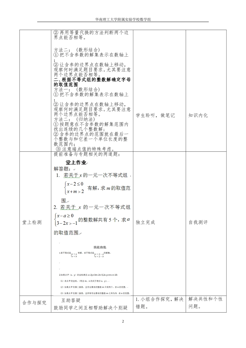 微专题：探究不等式组的字母取值范围_第2页
