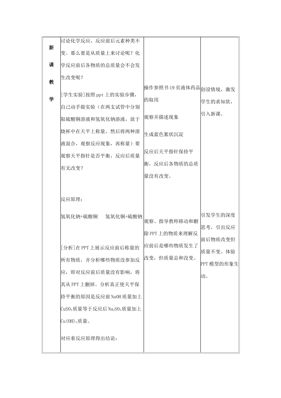 九年级化学上册 第7章 第1节《质量守恒定律》教学设计 京改版-人教版初中九年级上册化学教案_第3页