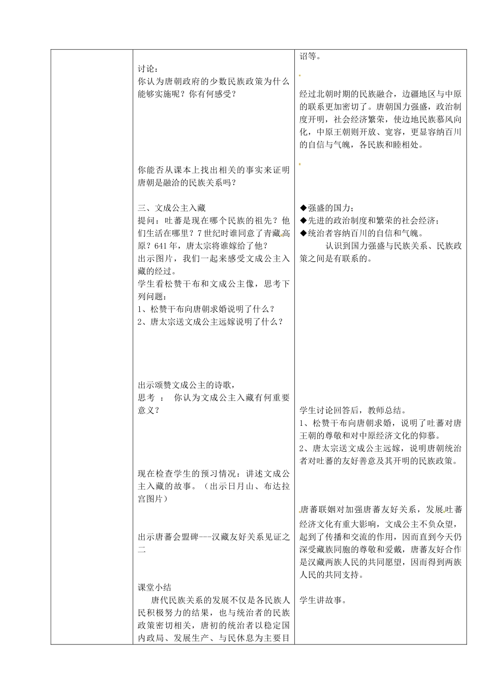 七年级历史下册 第4课 唐代的边疆各族教案 华东师大版-华东师大版初中七年级下册历史教案_第3页