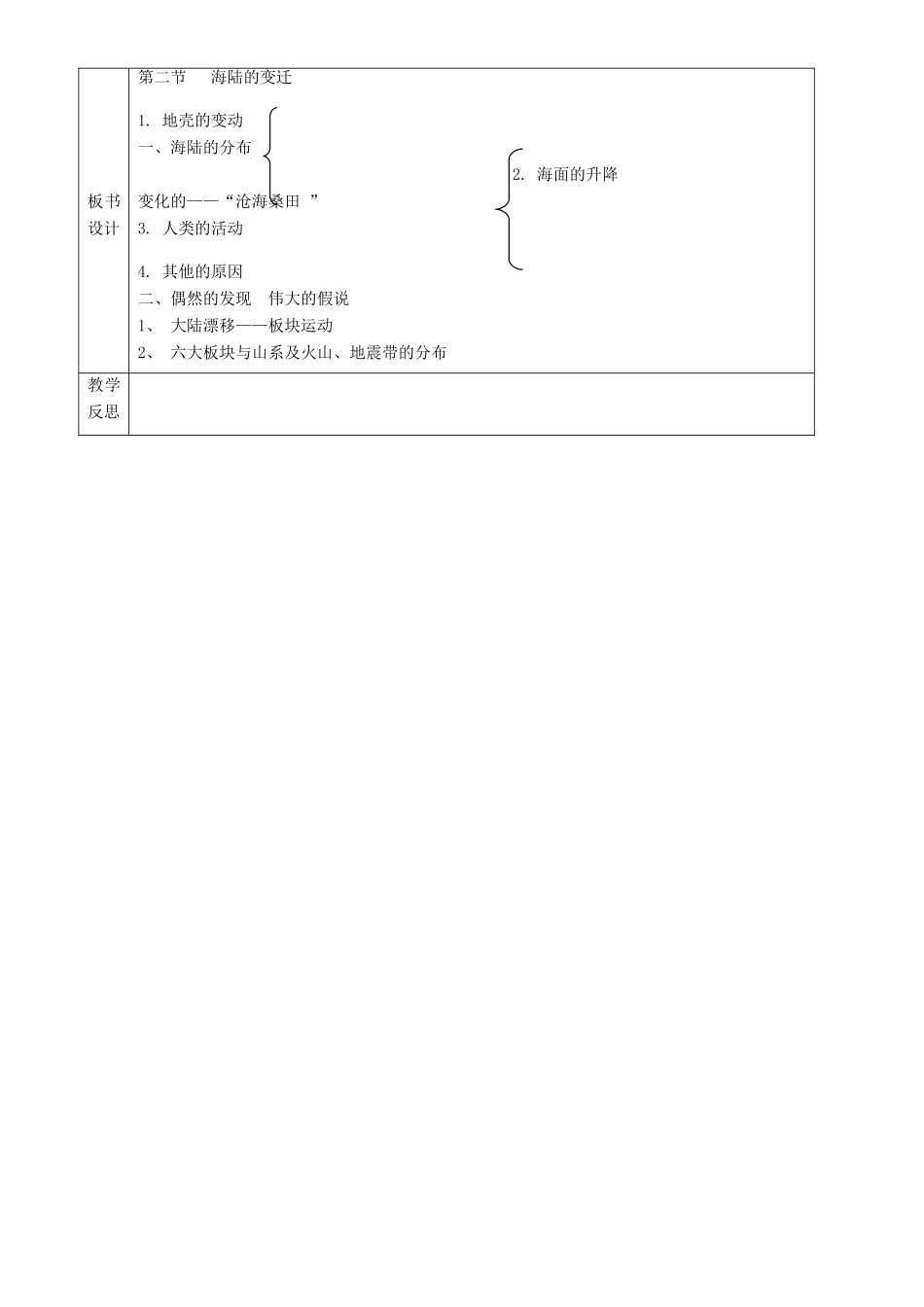 中考地理 第二节 海陆的变迁复习教案-人教版初中九年级全册地理教案_第3页