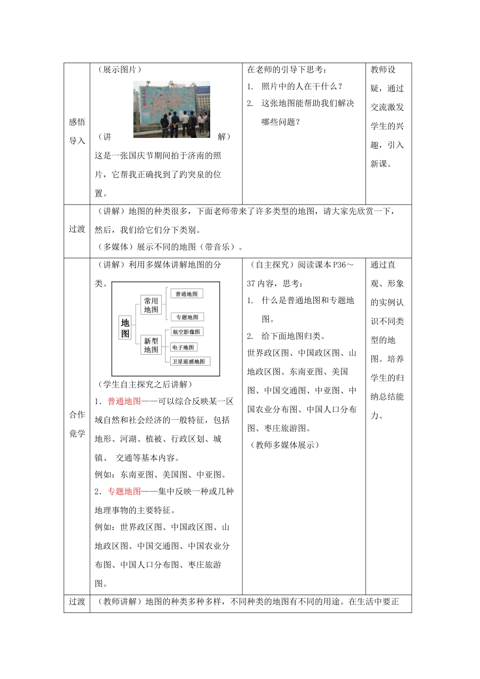 七年级地理上册 2.3 地图的应用教案 （新版）商务星球版_第2页