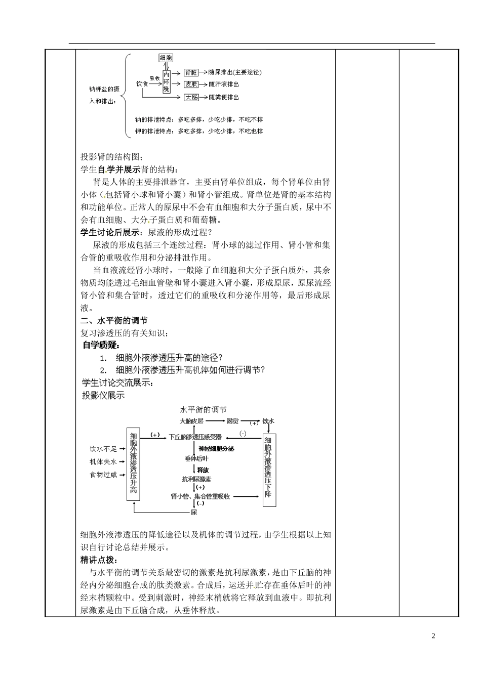 江苏省新沂市第二中学高中生物 第二章 第一节 人体的稳态（3）学案 苏教版必修3_第2页