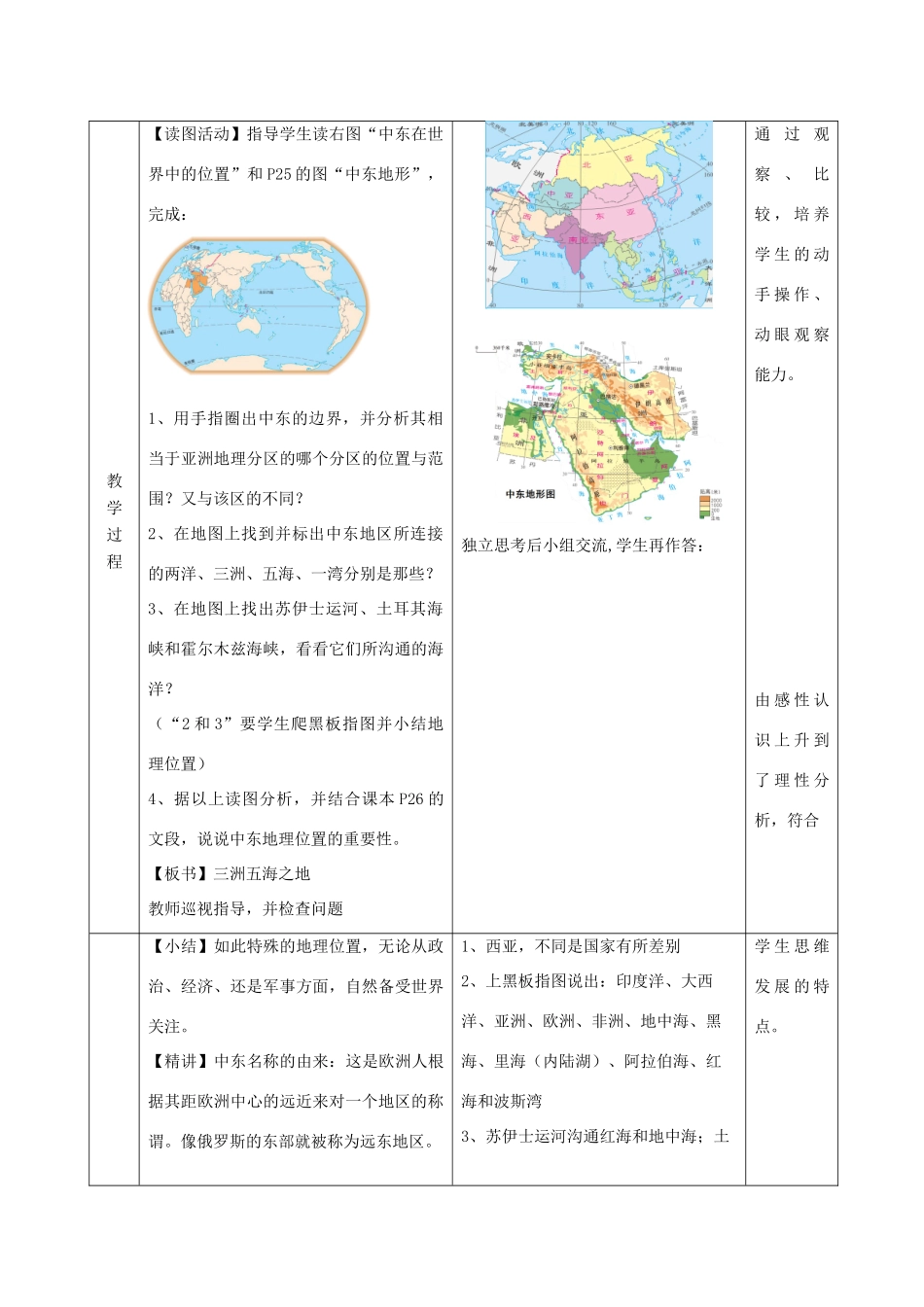 七年级地理下册 第七章 第2节中东教案 （新版）商务星球版-（新版）商务星球版初中七年级下册地理教案_第2页