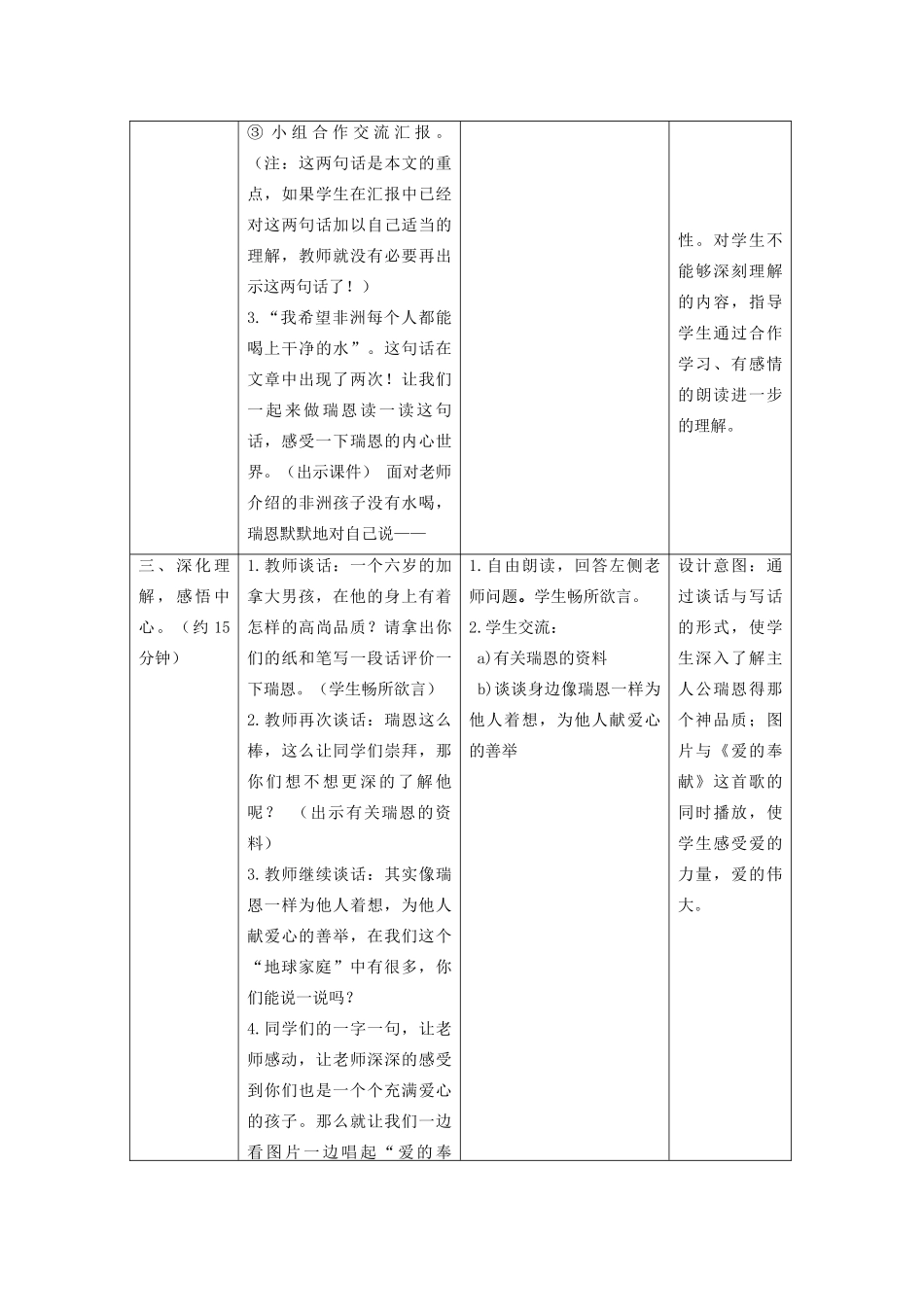 秋六年级语文上册 第七单元 地球家庭 34 瑞恩的井教案设计 北师大版-北师大版小学六年级上册语文教案_第3页