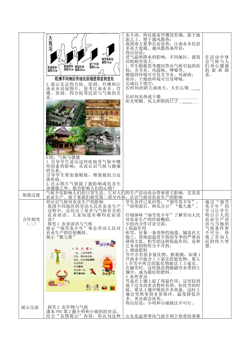 七年级地理上册《第4章 活动课 气候与我们的生产生活》教案 （新版）商务星球版_第3页