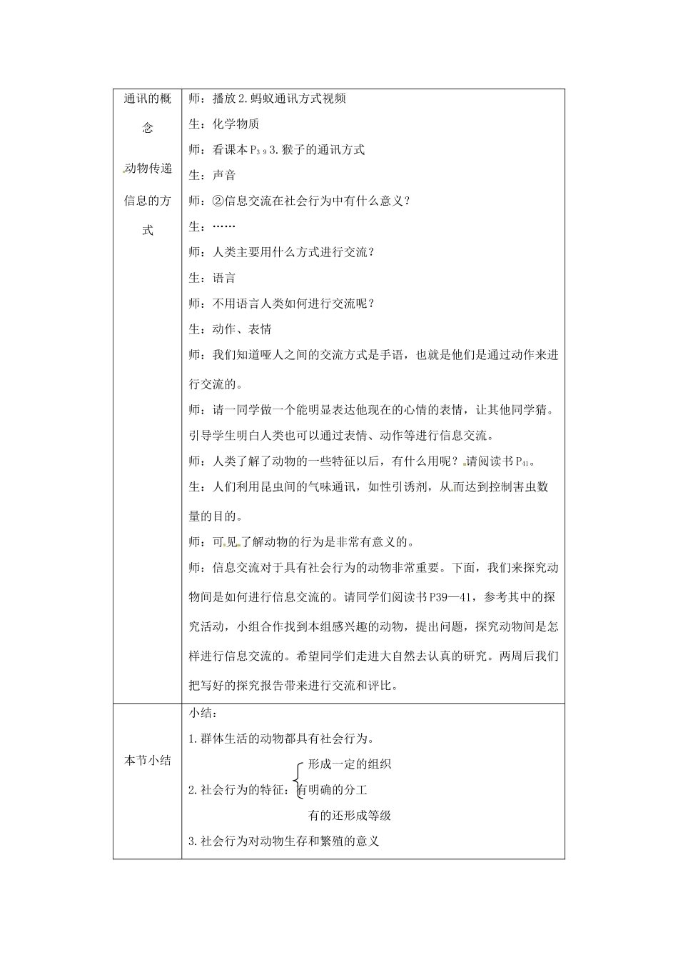 山东省胶南市理务关镇中心中学2012-2013学年八年级生物 社会行为教案_第2页