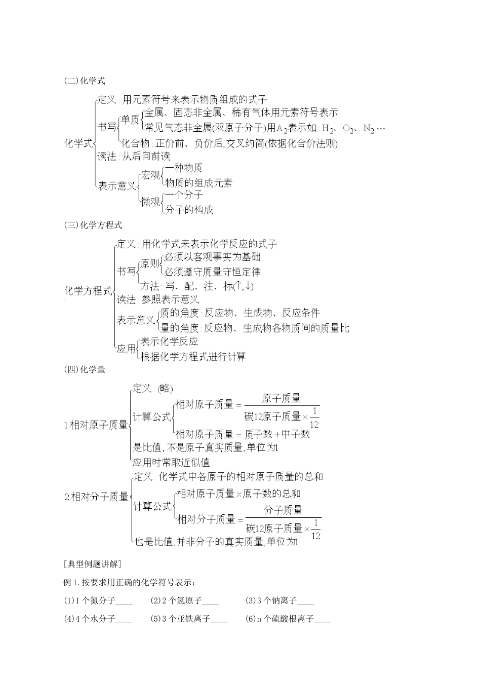 九年级化学 化学用语和化学量复习教案_第2页