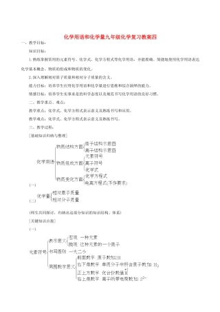九年级化学 化学用语和化学量复习教案