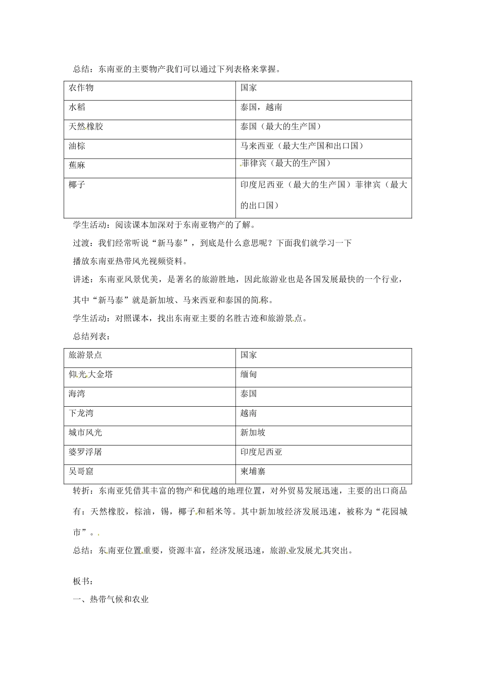 七年级地理下册 8.2《东南亚（二）》教案 商务星球版_第2页
