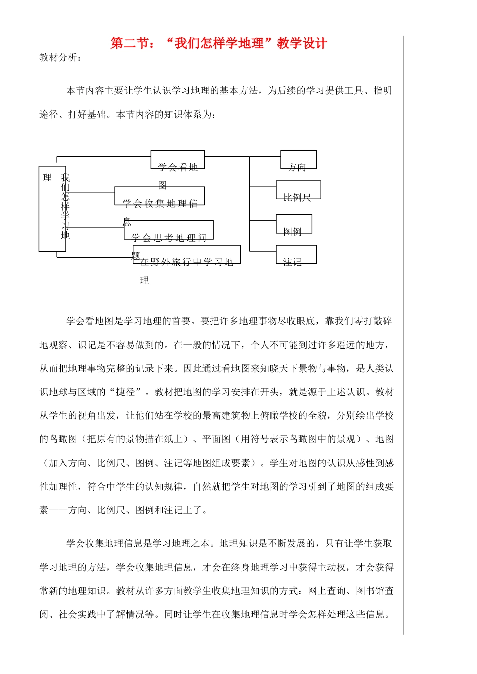 七年级地理上册 1.2我们怎么学地理教案 湘教版_第1页