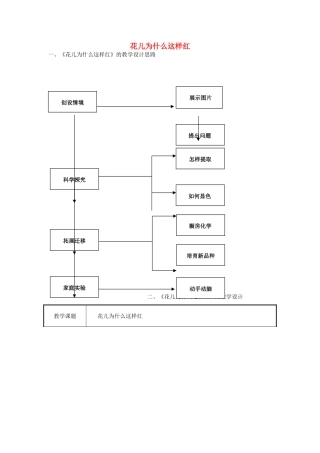 九年级化学 花儿为什么这样红教案 人教新课标版