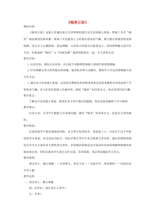 秋六年级语文上册《梅香正浓》教案 北师大版-北师大版小学六年级上册语文教案