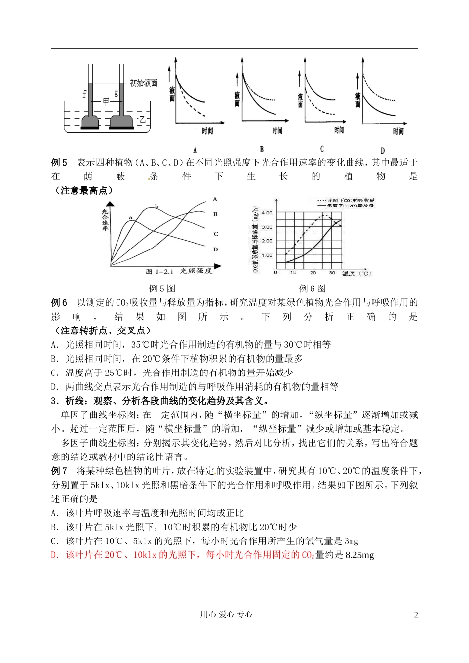 江苏省淮安中学高三生物总复习 -02题型坐标曲线类学案_第2页