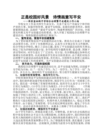 学校综合治理暨平安建设工作小结