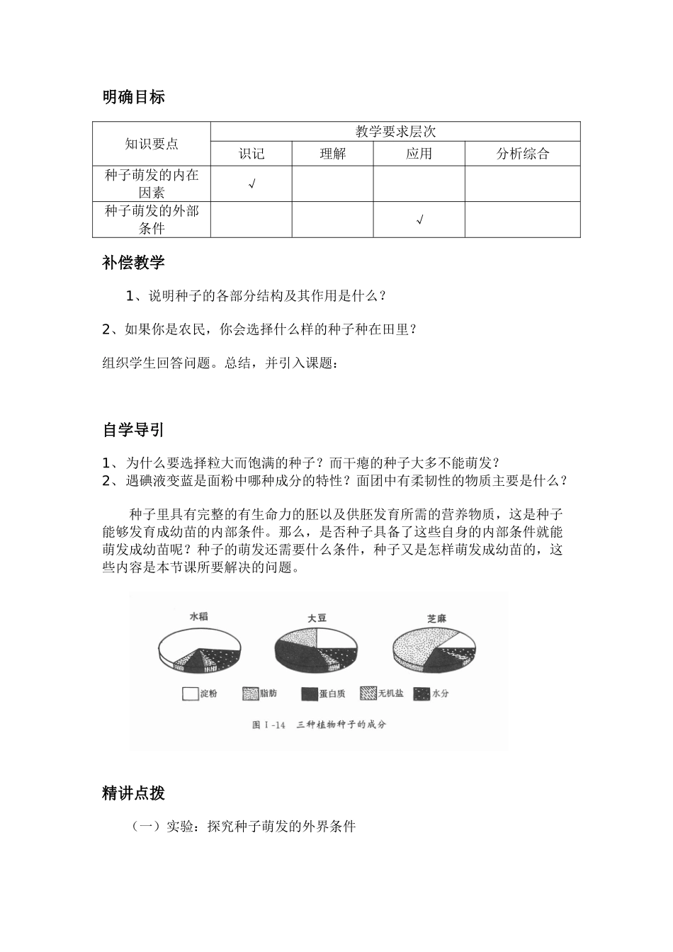 七年级生物3.2.1 种子的萌发 教案4人教版_第2页