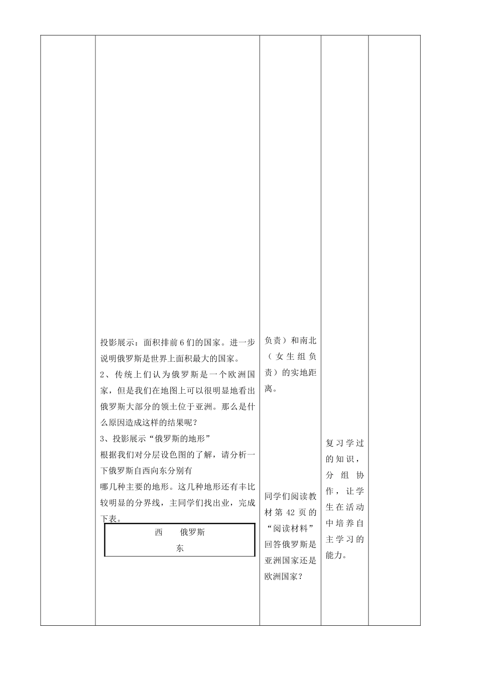 中考地理 俄罗斯复习教案-人教版初中九年级全册地理教案_第2页