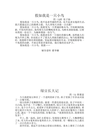 假如我是一只小鸟