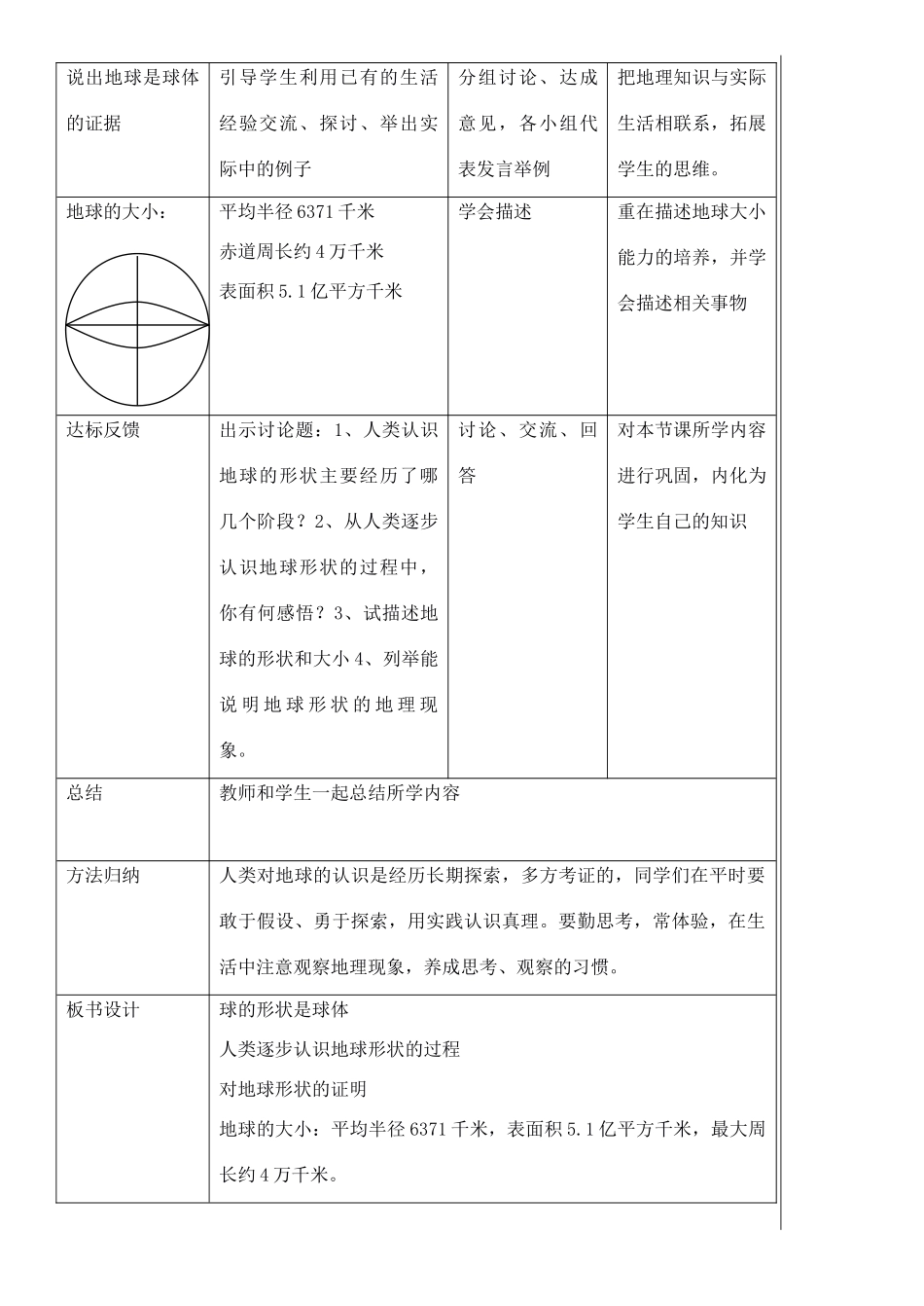 七年级地理上册 2.1认识地球教学设计 湘教版_第3页