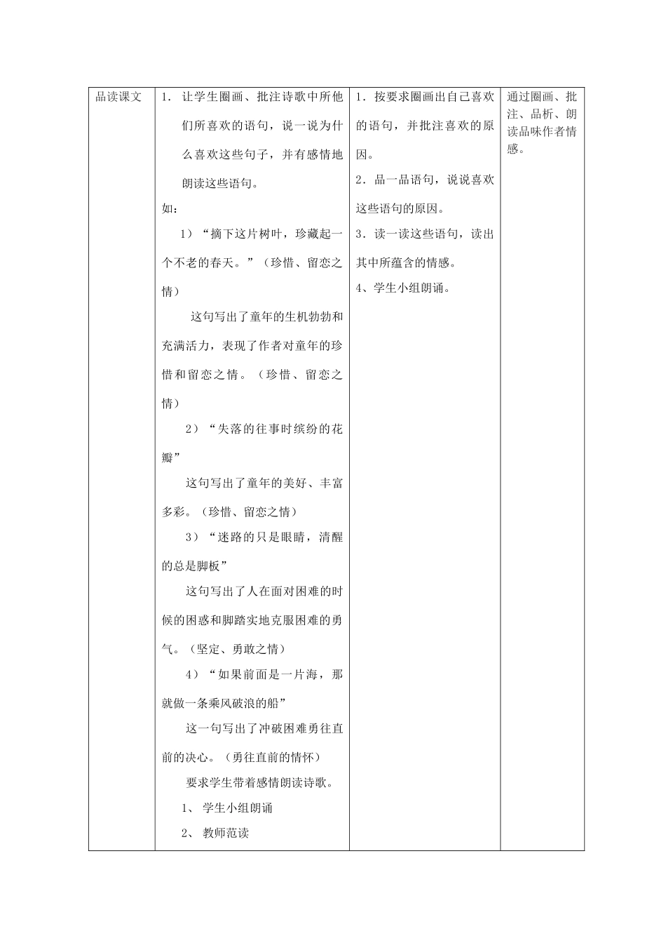 秋六年级语文上册《留住童年》教学设计 沪教版-沪教版小学六年级上册语文教案_第3页