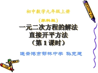 1.2.1--一元二次方程解法--直接开平方法