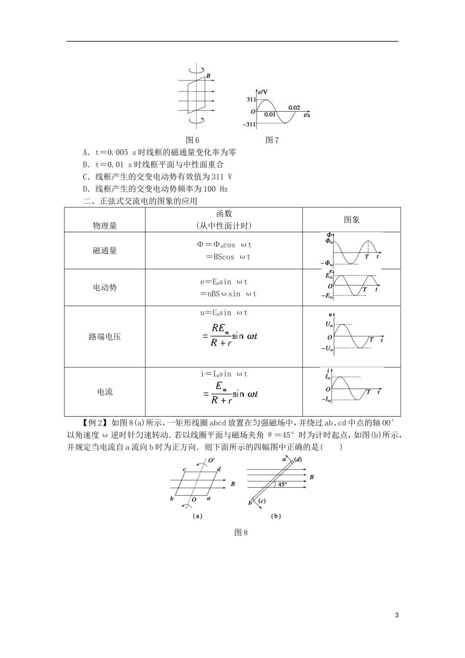 江苏省苏州市蓝缨学校高二物理《交变电流》教案_第3页