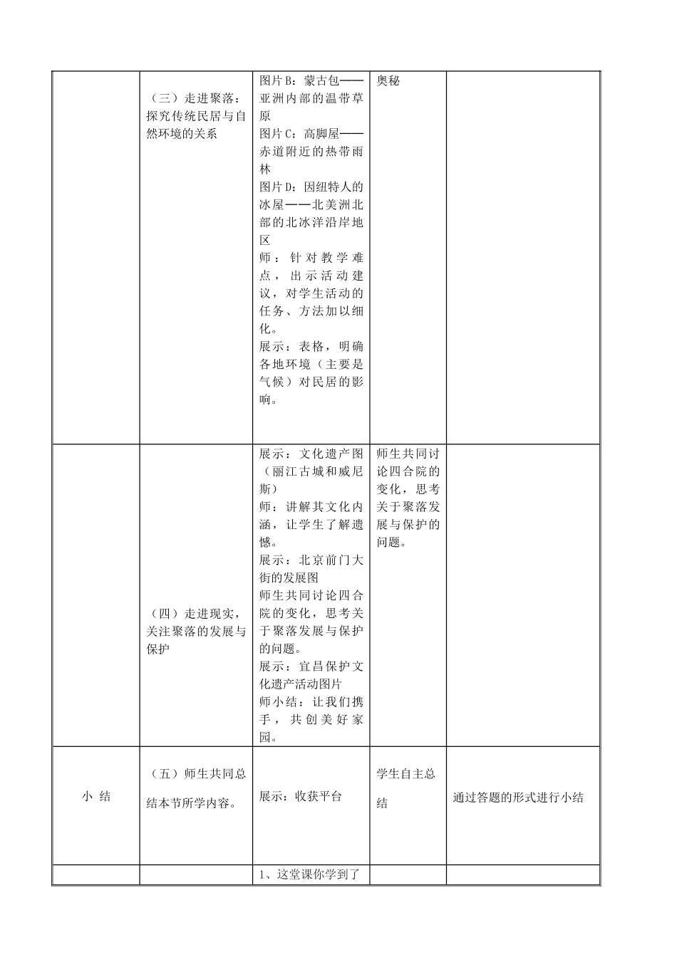 七年级地理上册 4.3 人类的聚居地—聚落教学设计 新人教版-新人教版初中七年级上册地理教案_第3页