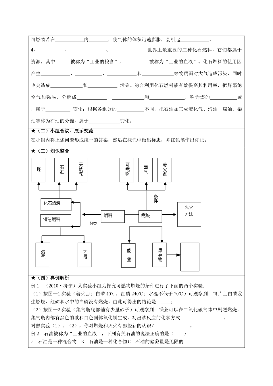 山东省郯城三中2012年秋九年级化学上册《燃料及其利用》教案2 新人教版_第2页